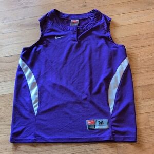 Nike Women's Purple and White Sports Jersey